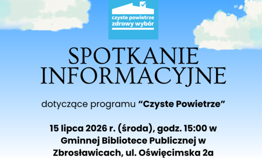 Zdjęcie do Zaproszenie na spotkanie informacyjne dotyczące programu &bdquo;Czyste Powietrze&rdquo;