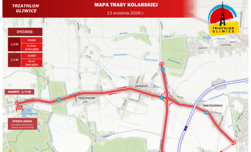Zdjęcie do Utrudnienia w ruchu drogowym w związku z TRIATHLONEM GLIWICKIM