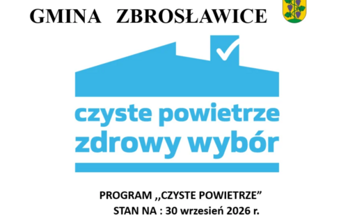 Zdjęcie do Program &bdquo;Czyste Powietrze&rdquo; w Gminie Zbrosławice &ndash; podsumowanie danych (stan na 30.09.2026 r.)